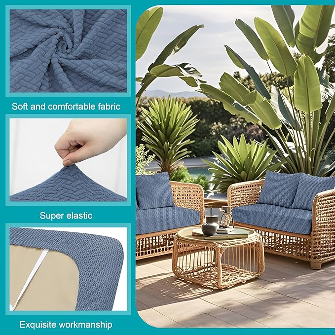 12Pcs Stretch Patio Cushion Covers, Outdoor Couch Covers Replacement, Outdoor - Image 3