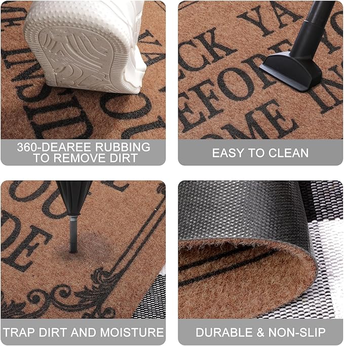 Front Door Door Mat Indoor Outdoor Entrance Doormat Rubber Welcome Door Mat - Image 7