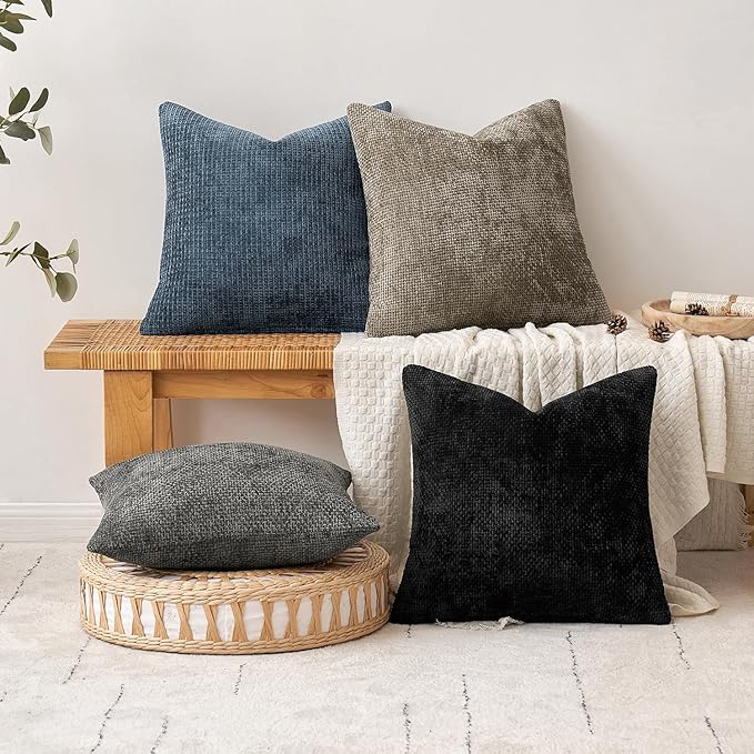 MIULEE Pack of 2 Couch Throw Pillow Covers 16x16 Inch Coastal Navy Blue Modern - Image 4