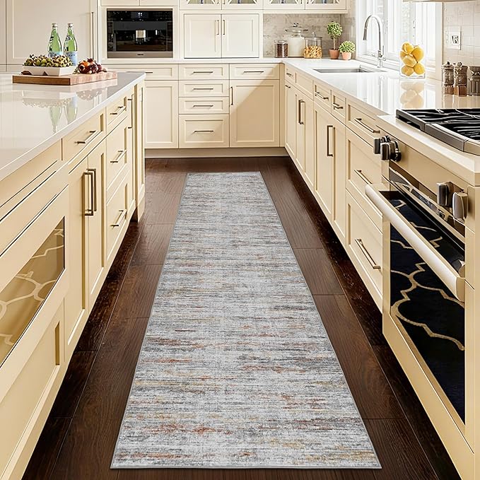 2x10 Runner Rug Non-Slip，Modern Abstract 10ft Washable Runner Rugs - Image 3