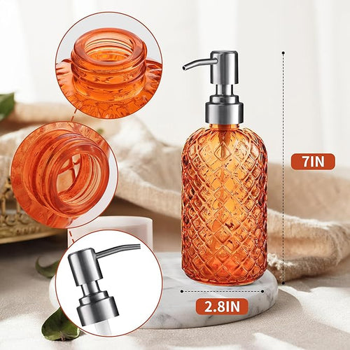 14 Oz Refillable Glass Soap Dispenser - Image 2