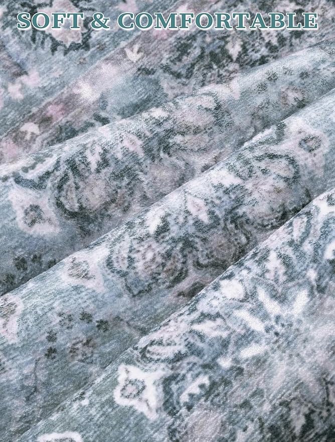 SERISSA Boho Washable Runner Rug, 2x6 Rug Non-Slip Vintage Floral Hallway - Image 4