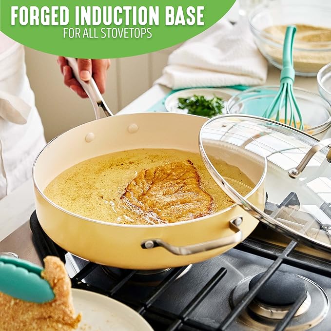 GreenLife Artisan Healthy Ceramic Nonstick, 5QT Saute Pan Jumbo Cooker - Image 2