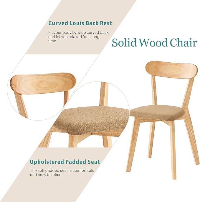 Solid Wood Dining Chairs Set of 4 for Home Kitchen/Living Room/Dinnite