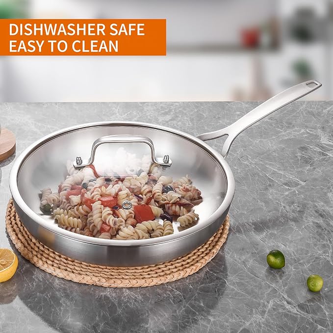 DELARLO Tri-ply Stainless Steel Frying Pan Set - Image 6