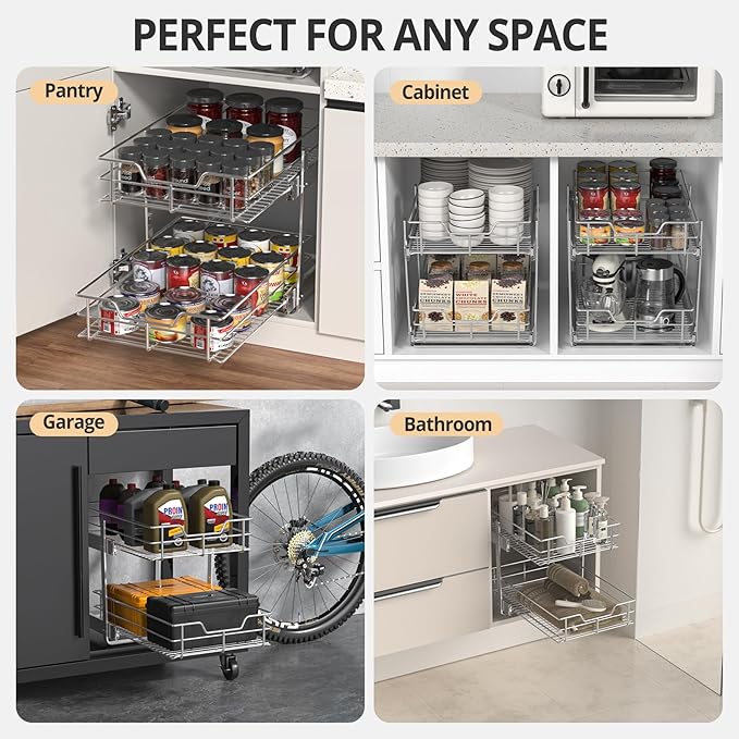 ZOINLIY Pull Out Cabinet Organizer, Versatile Slide Out Kitchen Organizers and - Image 6