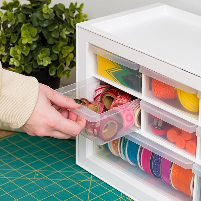IRIS USA Small Plastic Storage Drawers, Made in USA, 10-Drawer Organizer