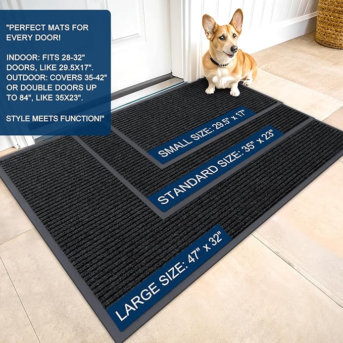 OLANLY Front Door Mat Indoor Outdoor Entrance, Waterproof Heavy Duty Doormat - Image 2