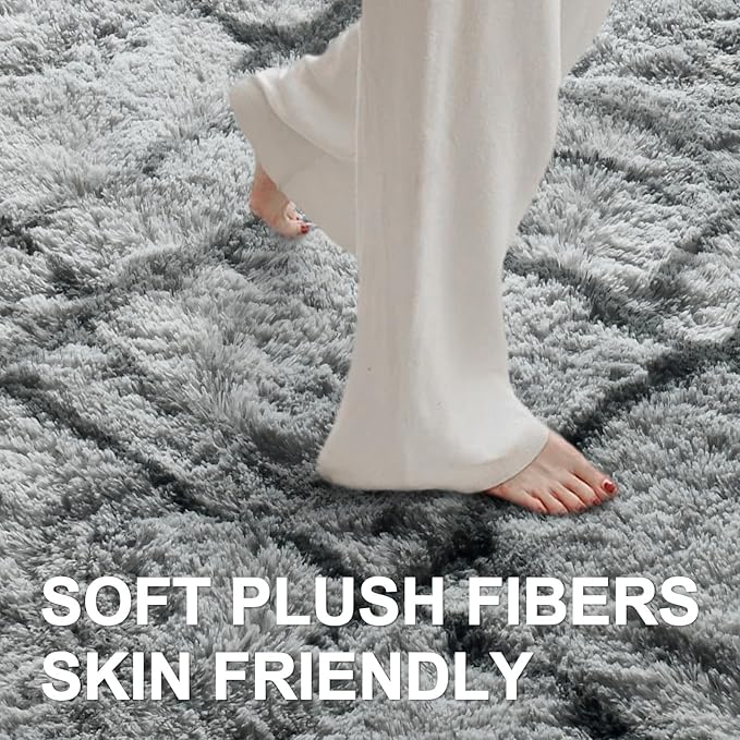 4x6 Ft Shag Rugs for Bedroom Living Room, Tie-Dyed Ultra Soft Fluffy Furry Area - Image 4