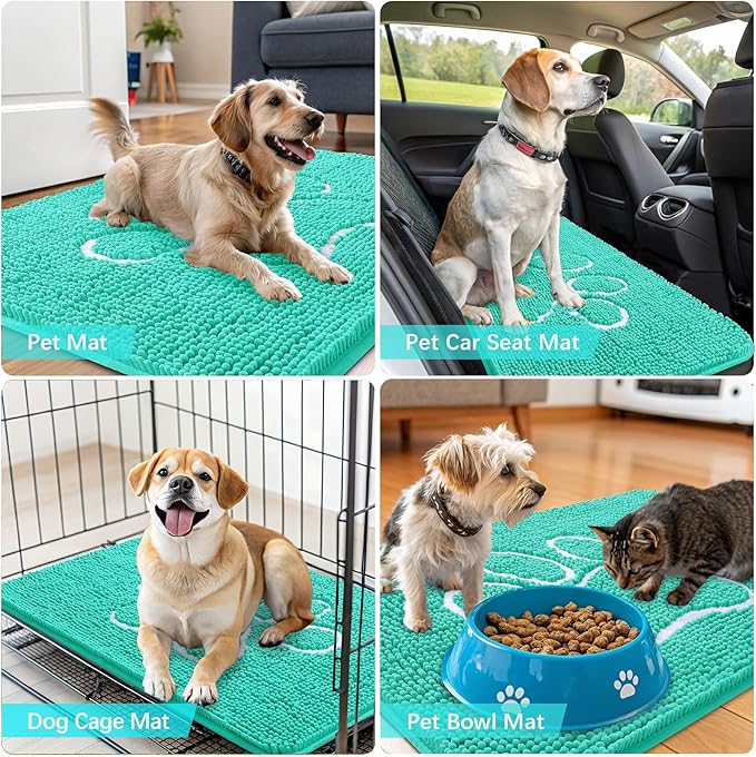 OLANLY Dog Door Mat for Muddy Paws 40x32, Paw Print Design, Absorbs Moisture - Image 7