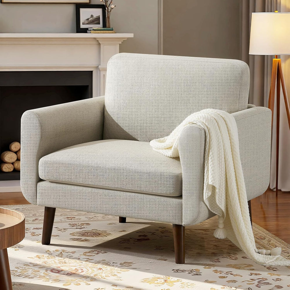 Oversized Accent Chair for Living Room,Oatmeal Linen Armchair