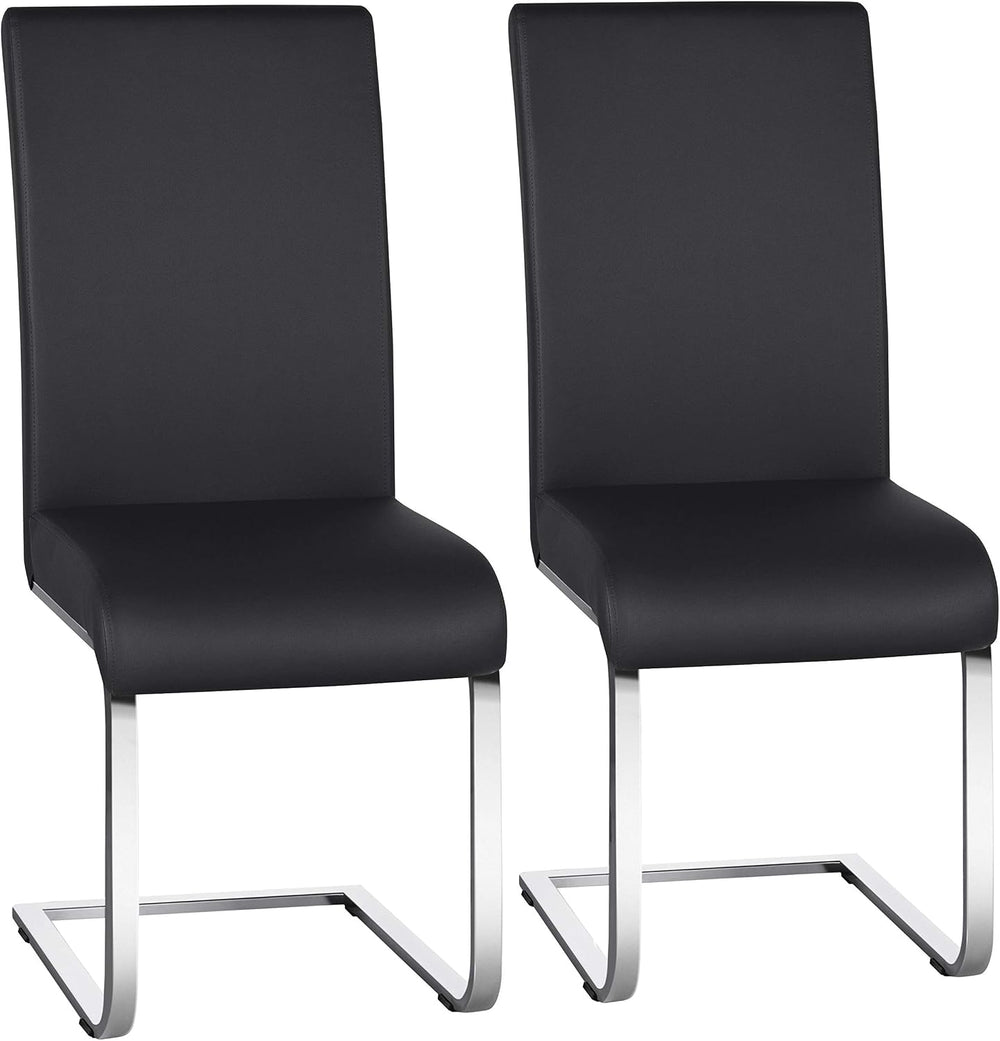 Yaheetech Dining Chairs Set of 2 Modern Faux Leather Upholstered Dining Room ...
