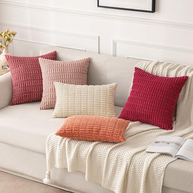MIULEE Pack of 2 Corduroy Decorative Throw Pillow Covers 20x20 Inch Soft Boho - Image 2