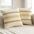 MIULEE Set of 2 Mustard Yellow Boho Decorative Pillow Covers 20x20 Inch by MIULEE