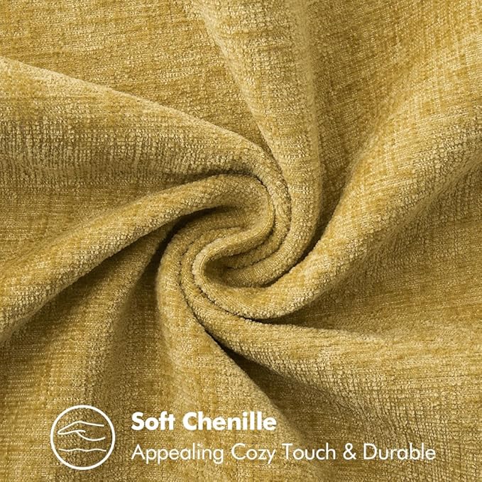 MIULEE Pack of 2 Couch Throw Pillow Covers 18x18 Inch Mustard Yellow Farmhouse - Image 4