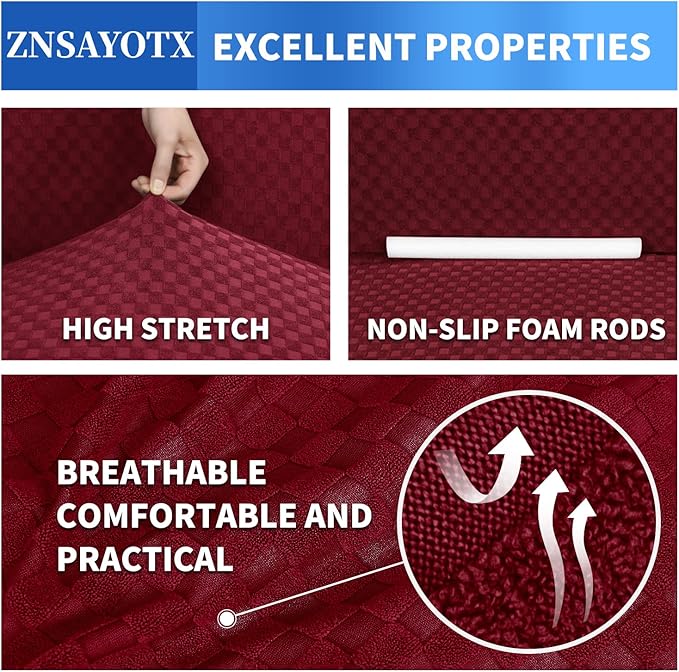 ZNSAYOTX 1 Piece Jacquard Chair Slipcovers - Image 4