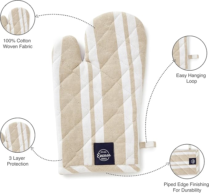Encasa XO Long 12"x7" Oven Microwave Hand Gloves Mitts - Image 5