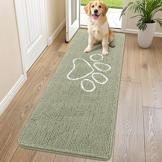 Smiry Dog Door Mat for Muddy Paws, Absorbent Dirt Trapper Non Slip Quick Dry by Smiry