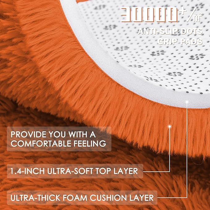 OLANLY Orange Round Rugs for Bedroom - Image 7