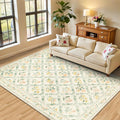 Area Rug Living Room Rugs: Floral 5x7 Washable Rug Vintage Soft Boho Non-Slip by PLHXFRSoftAreaRugs