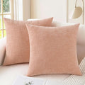 CaliTime Throw Pillow Covers Decorative 20 X 20 Inches Pack of 2 Cozy Chenille by CaliTime
