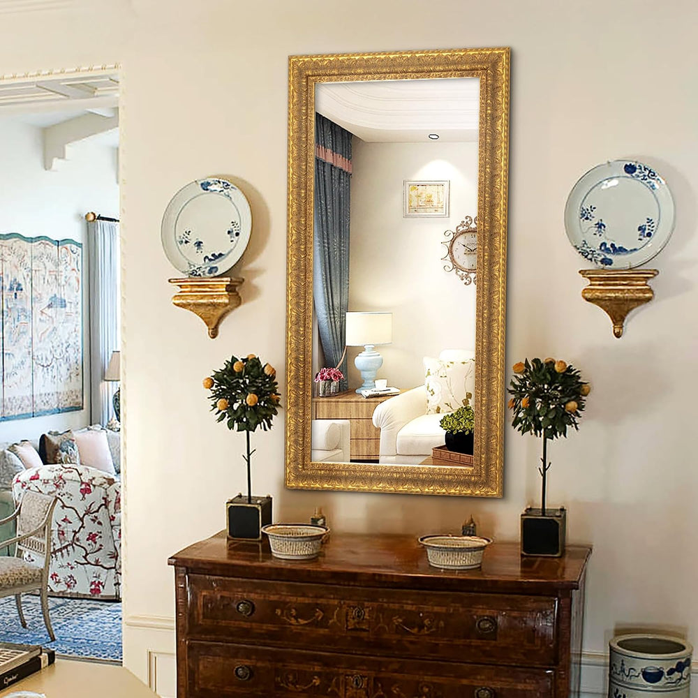 Chende 48" L x 24" W Large Gold Mirror for Wall, Rectangular Decora...