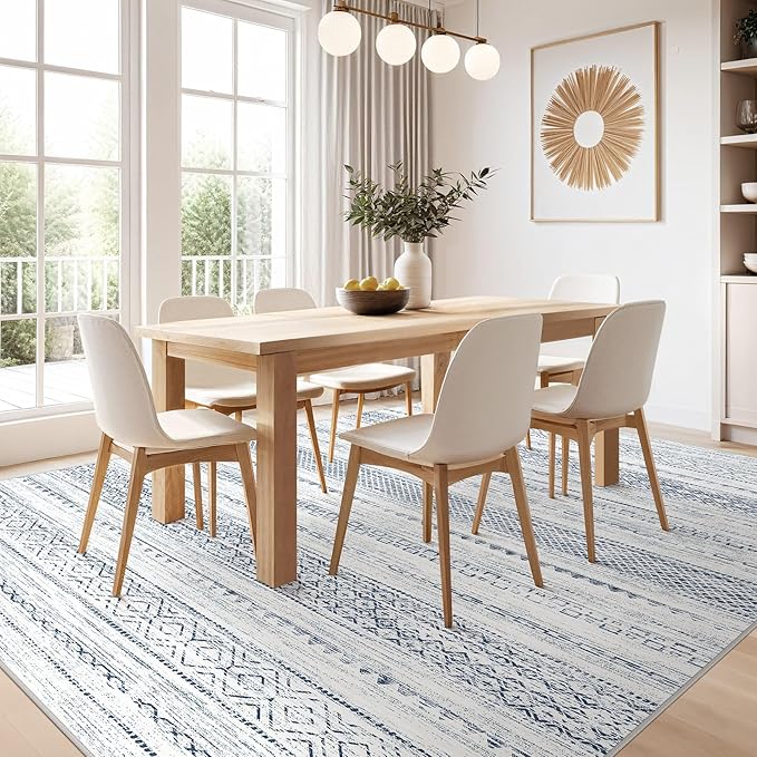 Nakagishi 6x9 Area Rugs Living Room: Washable Boho Large Neutral Soft Farmhouse - Image 4