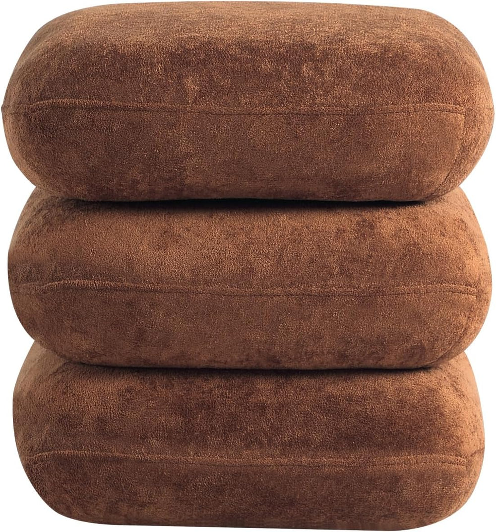 Get Set Style 360° Swivel Velvet Ottoman, Modern Upholstered Foot Stool, Mult...