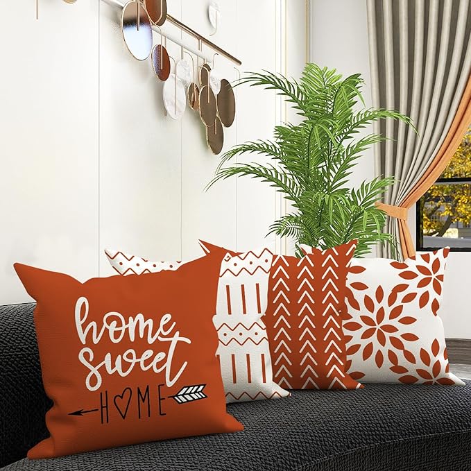 YCOLL Fall Pillow Covers 20x20 Set of 4, Modern Sofa Throw Pillow Cover - Image 2