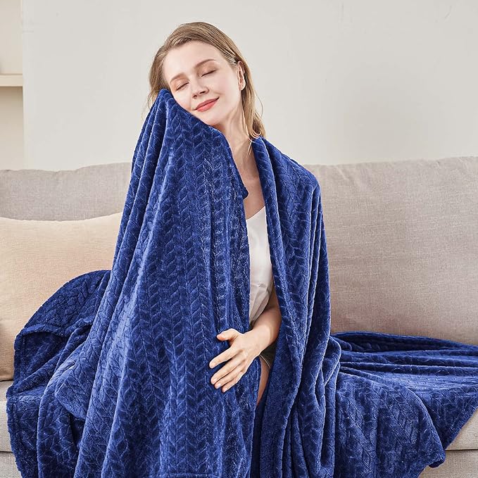inhand Navy Fleece Queen Blanket - Image 7