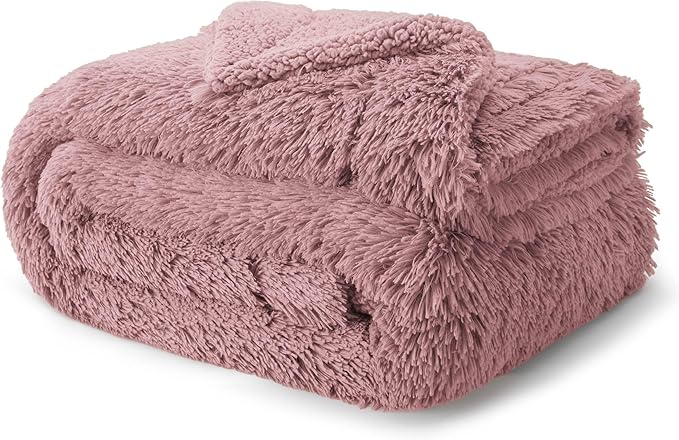Bedsure GentleSoft Fluffy Dusty Pink Blankets Queen Size - Image 9