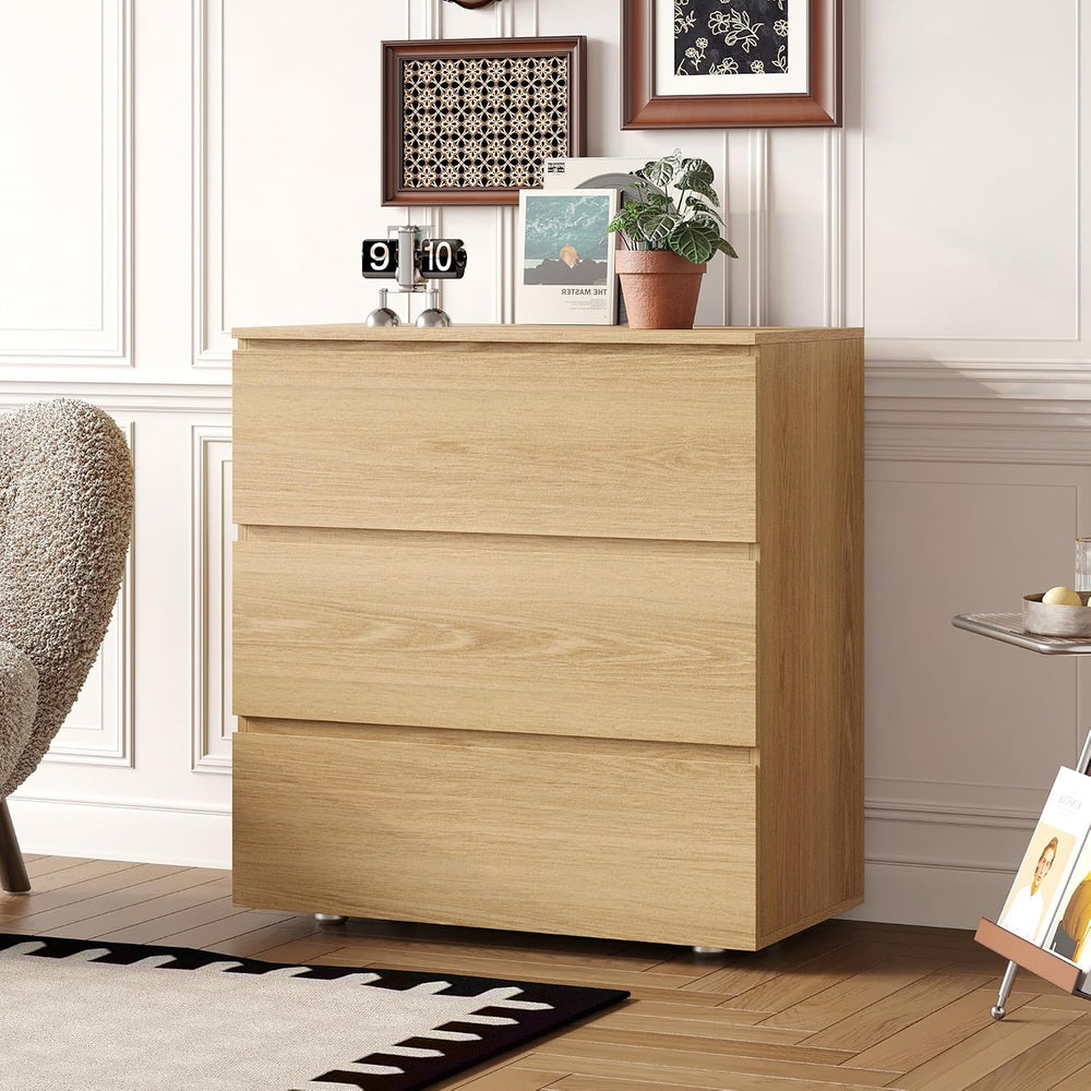 3 Drawer Dresser for Bedroom, Modern Chest of Drawers, Wooden Closet Storage ...