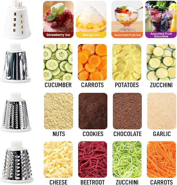 Rotary Cheese Grater with Handle, Stainless Steel Rotary Grater Slicer - Image 4