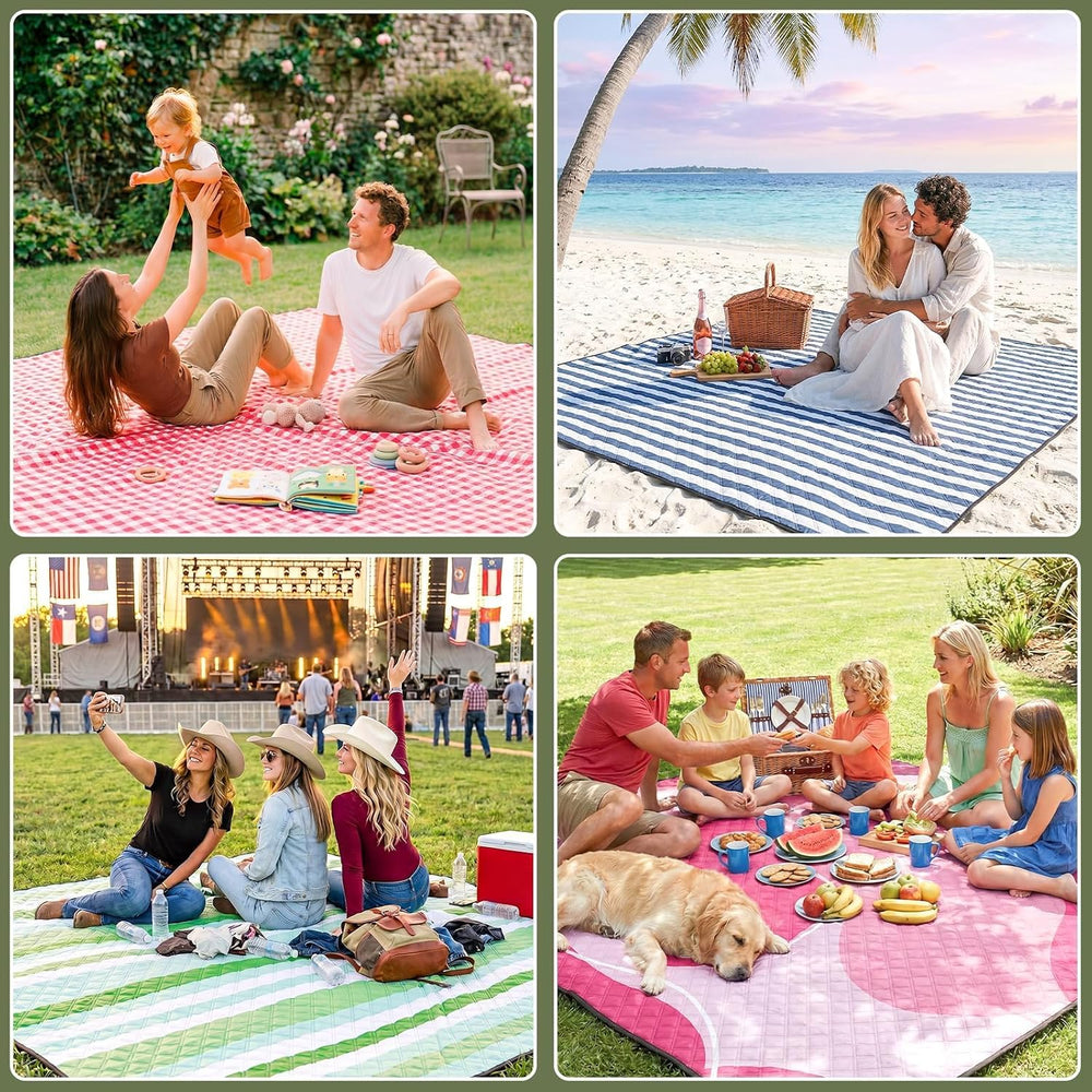 Genovega Waterproof Picnic Blanket Beach Outdoor Camping Mat Rug Extra Large ...