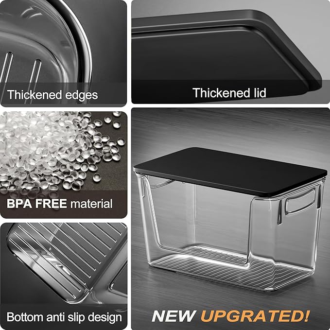 Heyuzb Pantry Organizers Storage, 2 Pack Large Clear Storage Bins - Image 6
