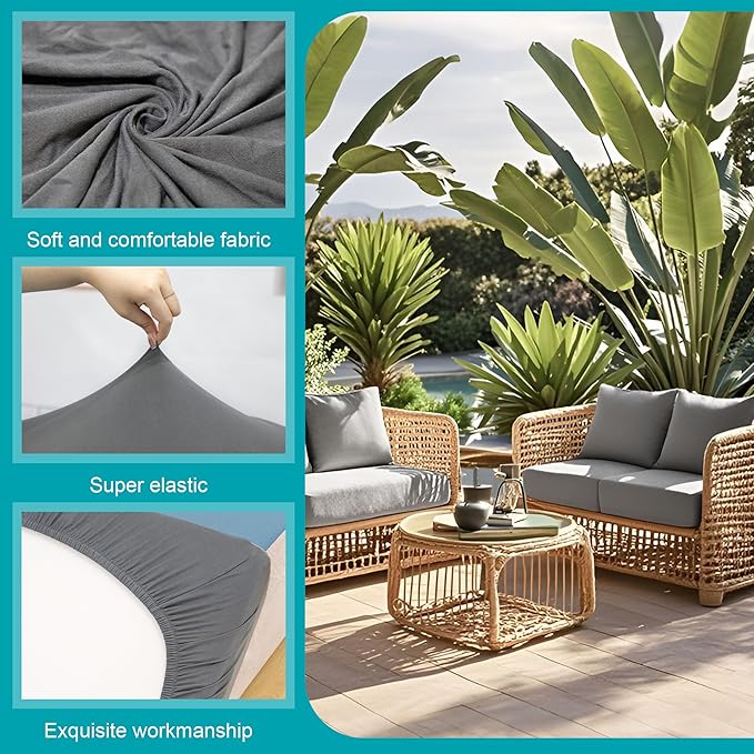 14Pcs Stretch Patio Cushion Covers, Outdoor Couch Covers Replacement, Outdoor - Image 3