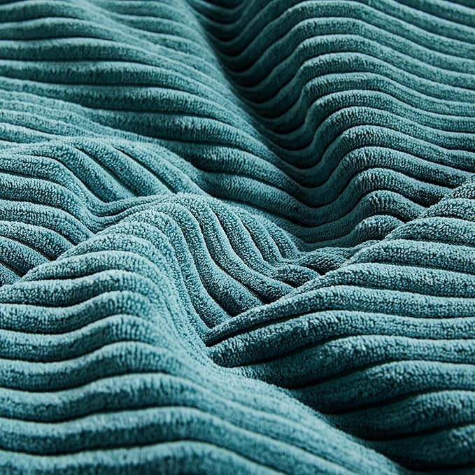 Fancy Homi 2 Packs Teal Euro Decorative Throw Pillow Covers 28x28 Inch - Image 5