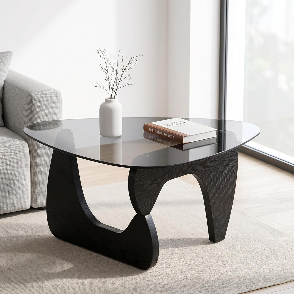 LukeAlon Black Grey Modern Triangle Coffee Table