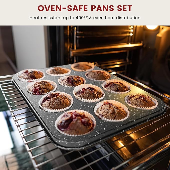 Terlulu 10-Piece Baking Pans Set, Bakeware Sets Nonstick, Baking Set