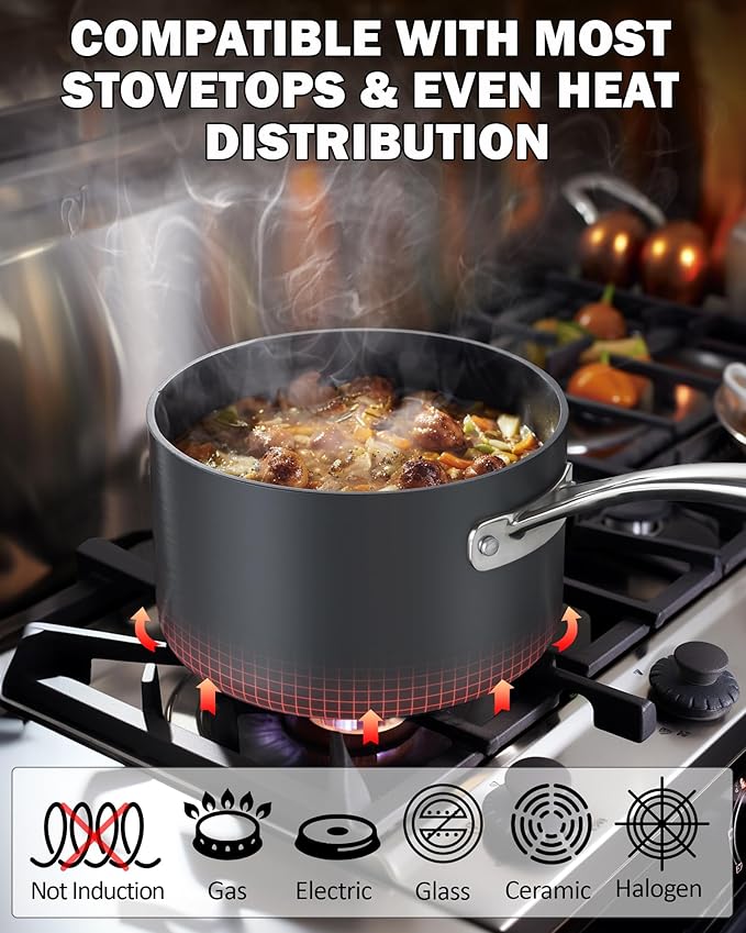 Cooks Standard 2-Quart Hard Anodized Nonstick Saucepan - Image 3