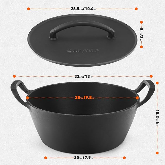 Onlyfire Cast Iron Dutch Oven, Heavy-Duty Dutch Oven Pot - Image 2