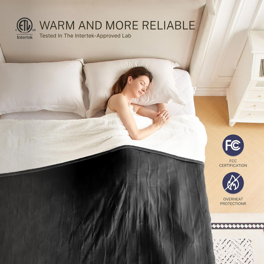 Electric Blanket Full 72"x84" Heated Electric Blankets 10 Heating L...