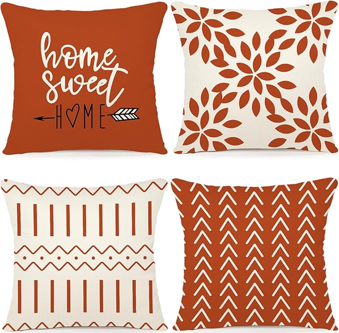 YCOLL Fall Pillow Covers 20x20 Set of 4, Modern Sofa Throw Pillow Cover by PillowCoversExpert