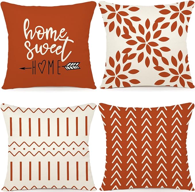 YCOLL Fall Pillow Covers 16x16 Set of 4, Modern Sofa Throw Pillow Cover by PillowCoversExpert