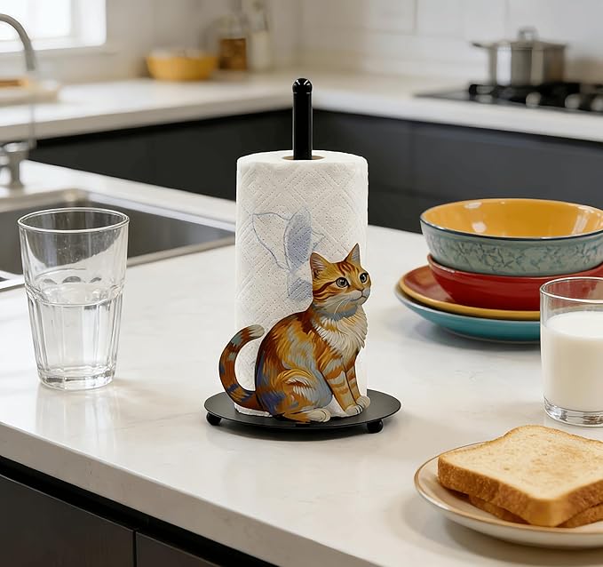 Cat Paper Towel Holder Countertop, Freestanding Paper Roll Holder, Easy - Image 6