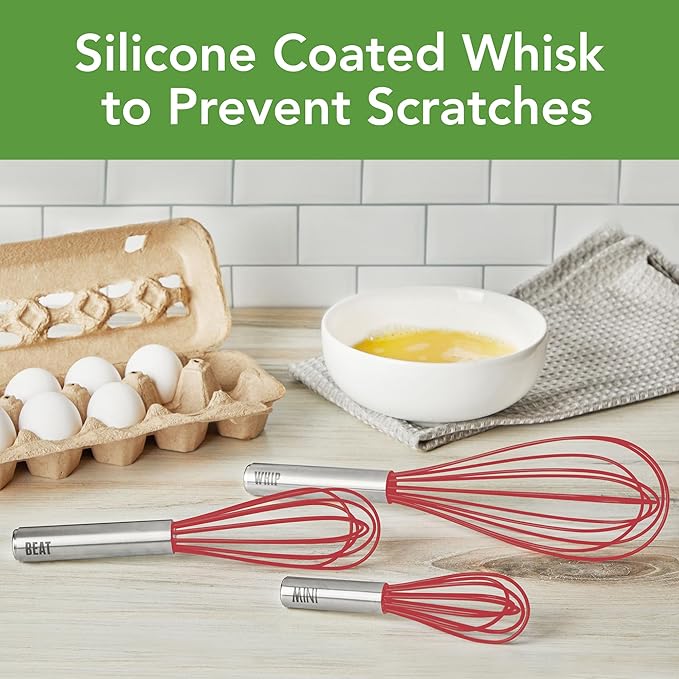 Tovolo Mini Whisk Stainless Steel 6 Inch Tiny Whipper Silicone Whisker - Image 2