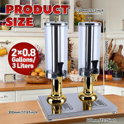 2-Gallon Drink Dispenser with Stainless Steel Drip Tray - Image 2