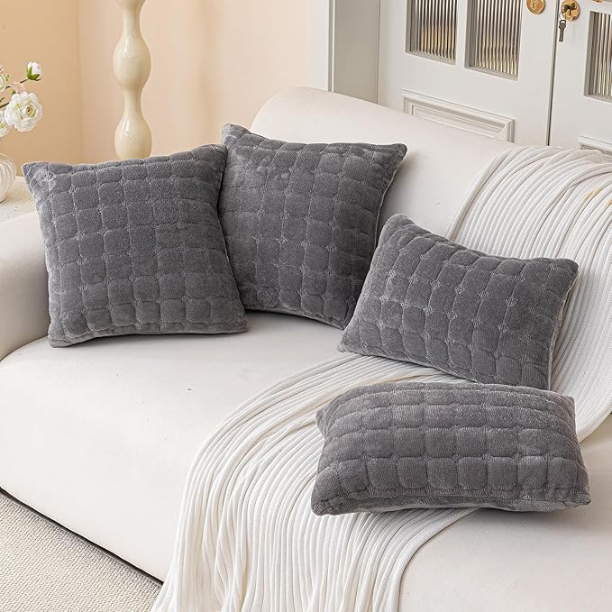 Velvet Throw Pillow Covers 12×20 Inch Decorative Pillows Cover Neutral Soft - Image 2
