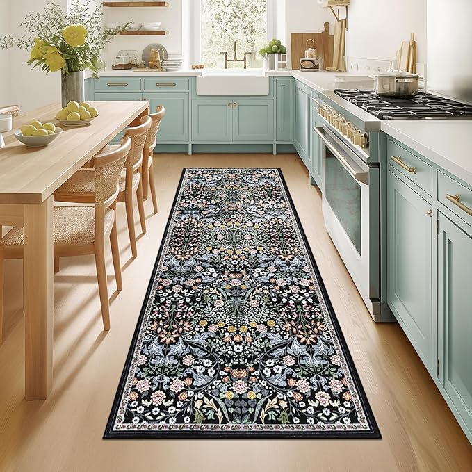 Runner Rug for Entryway: 2.6x8 Kitchen Rugs Non Slip Washable Ultra-Thin Soft by PLHXFRSoftAreaRugs