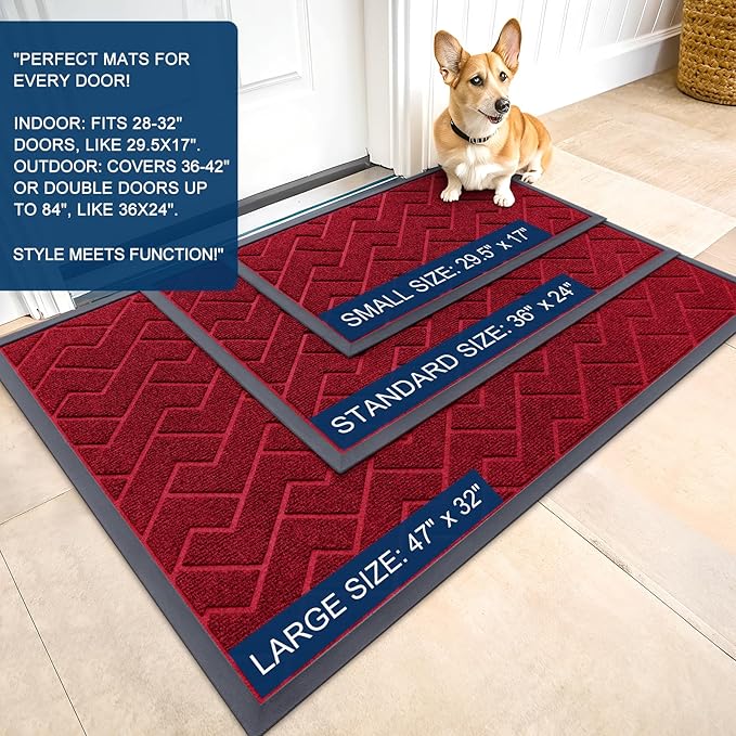 OLANLY Front Door Mat Indoor Outdoor Entrance, Waterproof All-Season, - Image 2